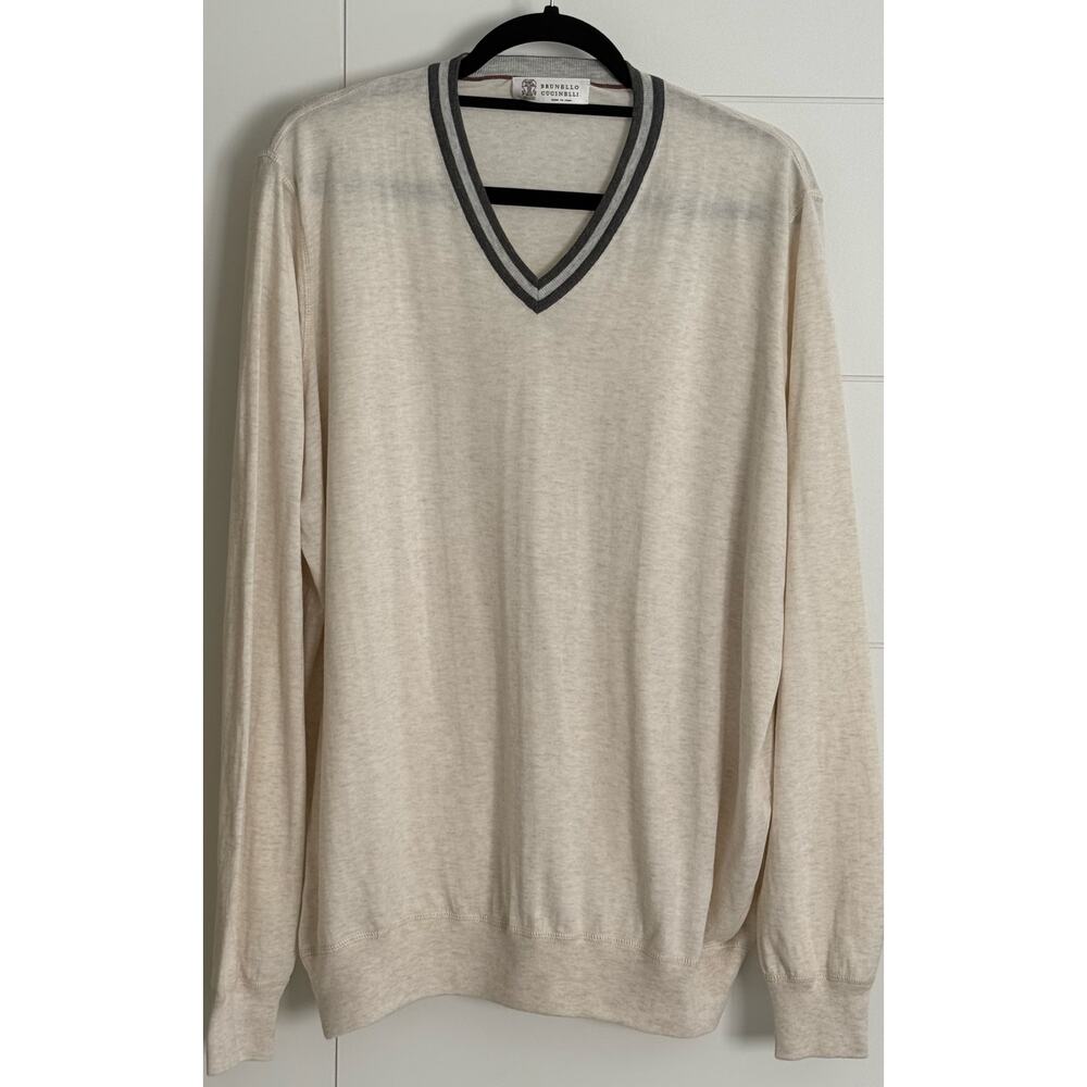 Brunello Cucinelli Men's Cotton Lightweight Sweater Size 56 IT